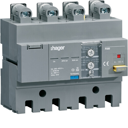 hager Jordfelsblock p250 4p 160a 0.03-6a