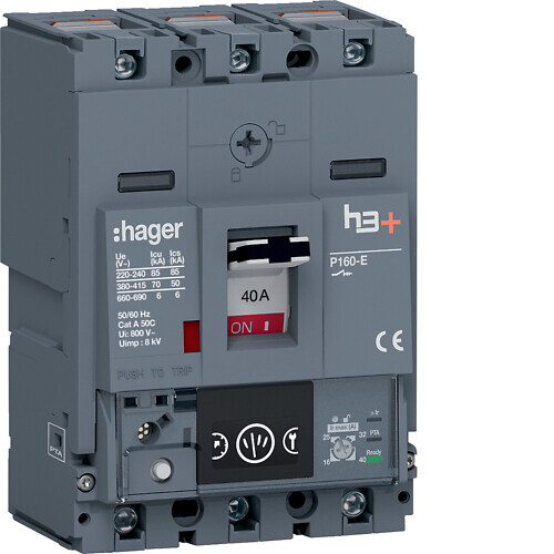 hager Effektbrytare p160 energy 3p 40a 70ka