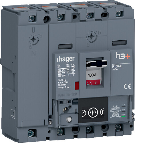 EFFEKTBRYTARE P160 ENERGY 4P 100A 70kA
