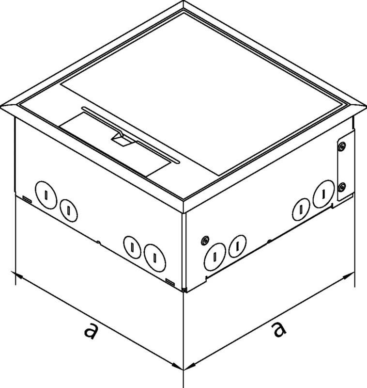 hager Floor box electraplan.ve-ee udkq06 pa 200x200x95 black