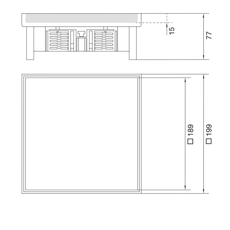 hager Floor box electraplan.ve-ee ekq060 rst 200x200 bl 15mm