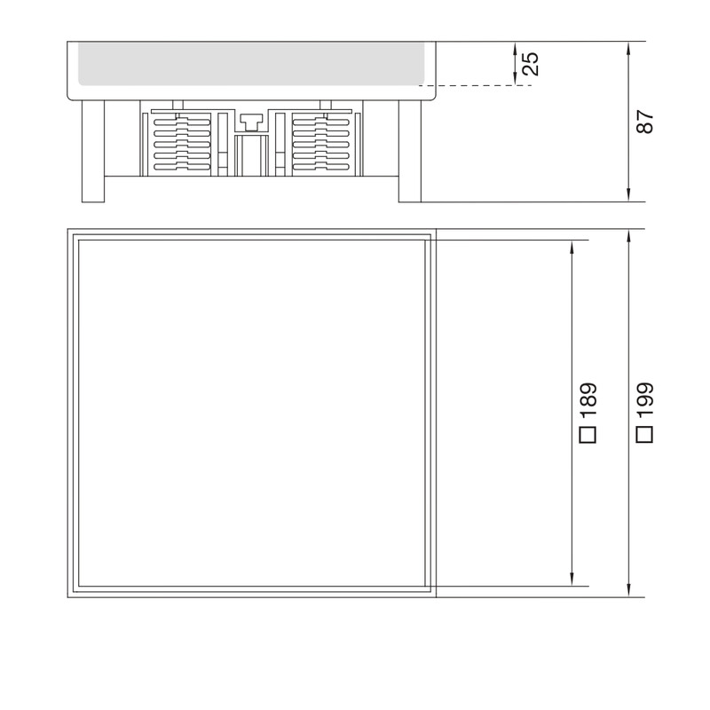 hager Golvdosa electraplan.ve-ee ekq060 rst 200x200 bl 25mm
