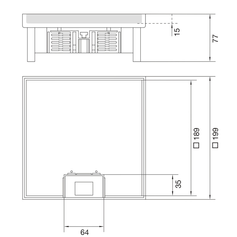 hager Floor box electraplan.ve-ee ekq060 rst 200x200 le 15mm