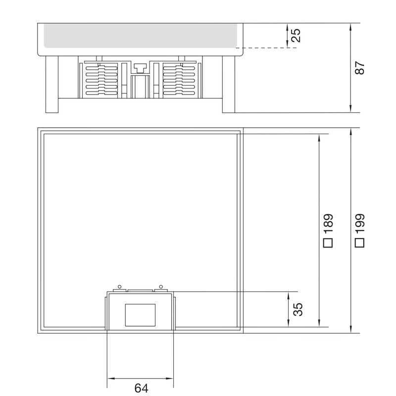 hager Floor box electraplan.ve-ee ekq060 rst 200x200 le 25mm
