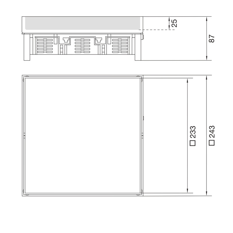 hager Floor box electraplan.ve-ee ekq120 rst 243x243 bl 25mm