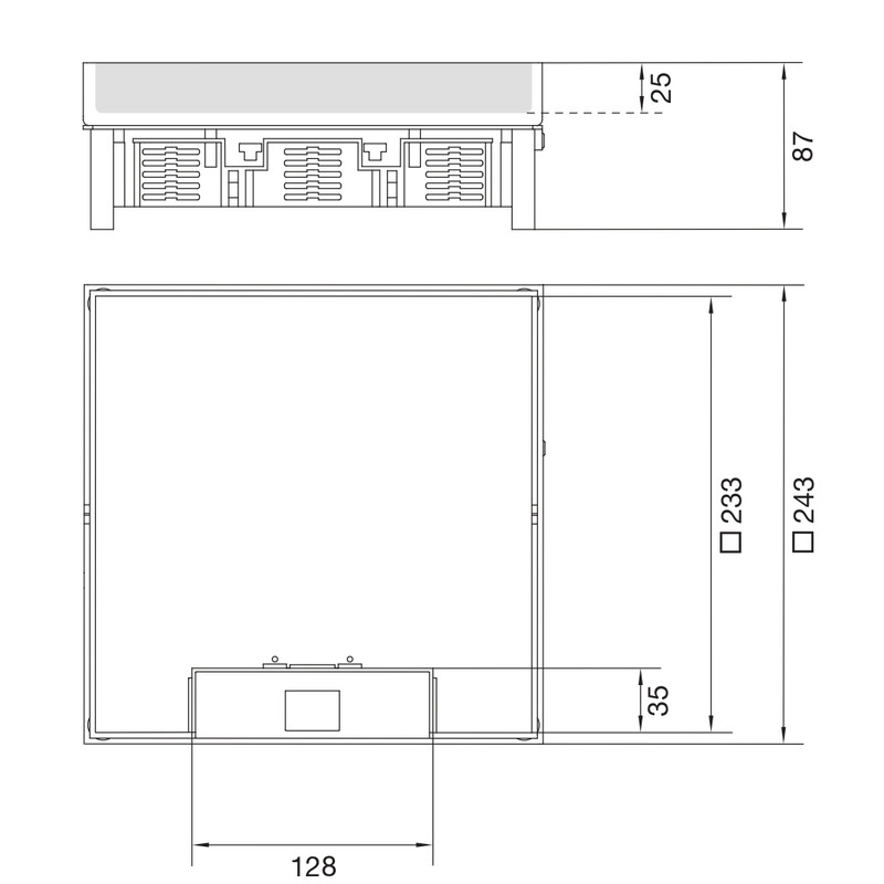 hager Floor box electraplan.ve-ee ekq120 rst 243x243 le 25mm