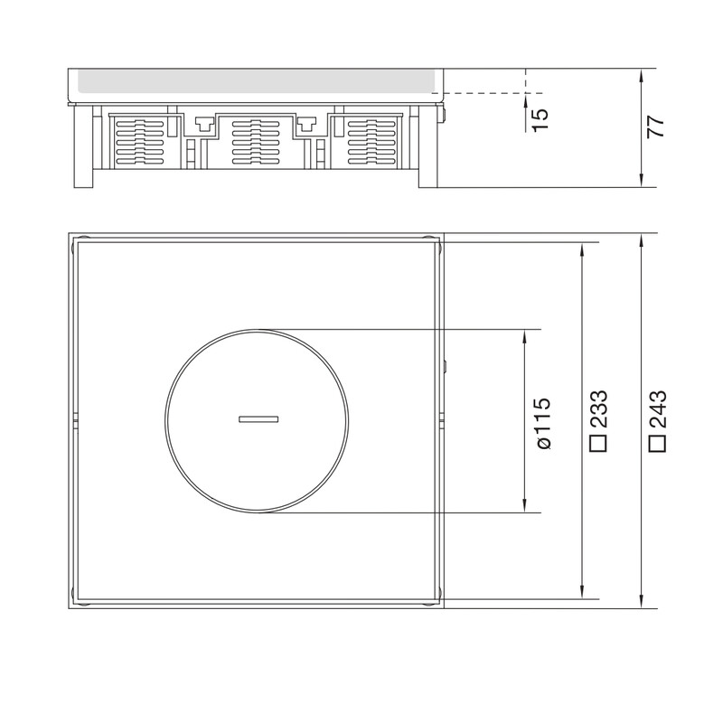 hager Floor box electraplan.ve-ee ekq120 rst 243x243 tm 15mm
