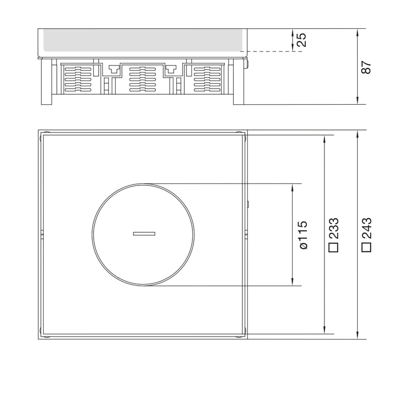 hager Floor box electraplan.ve-ee ekq120 rst 243x243 tm 25mm