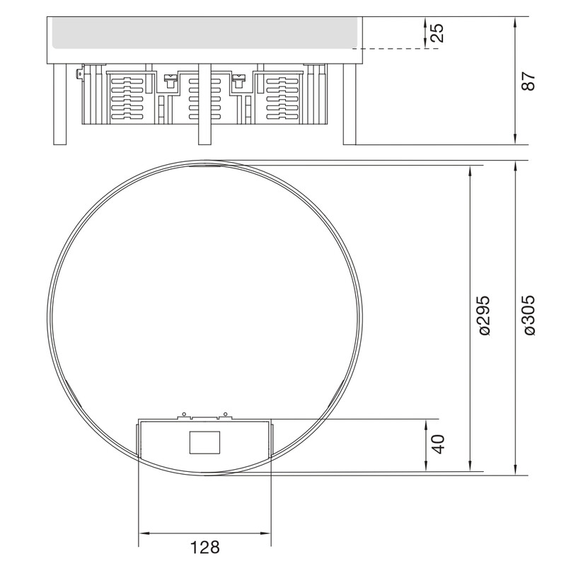 hager Floor box electraplan.ve-ee ekq120 rst d305 le 25mm