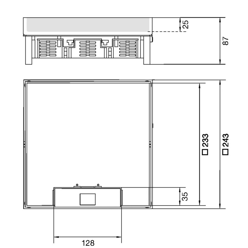 hager Floor box electraplan.ve-ee mkq120 brass 243x243 le 25mm