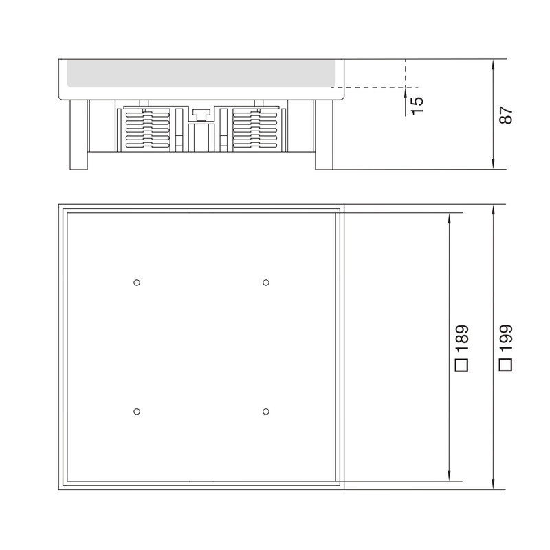 hager Floor box electraplan.ve-ee q06 rst 200x200 bl 15mm 20kn