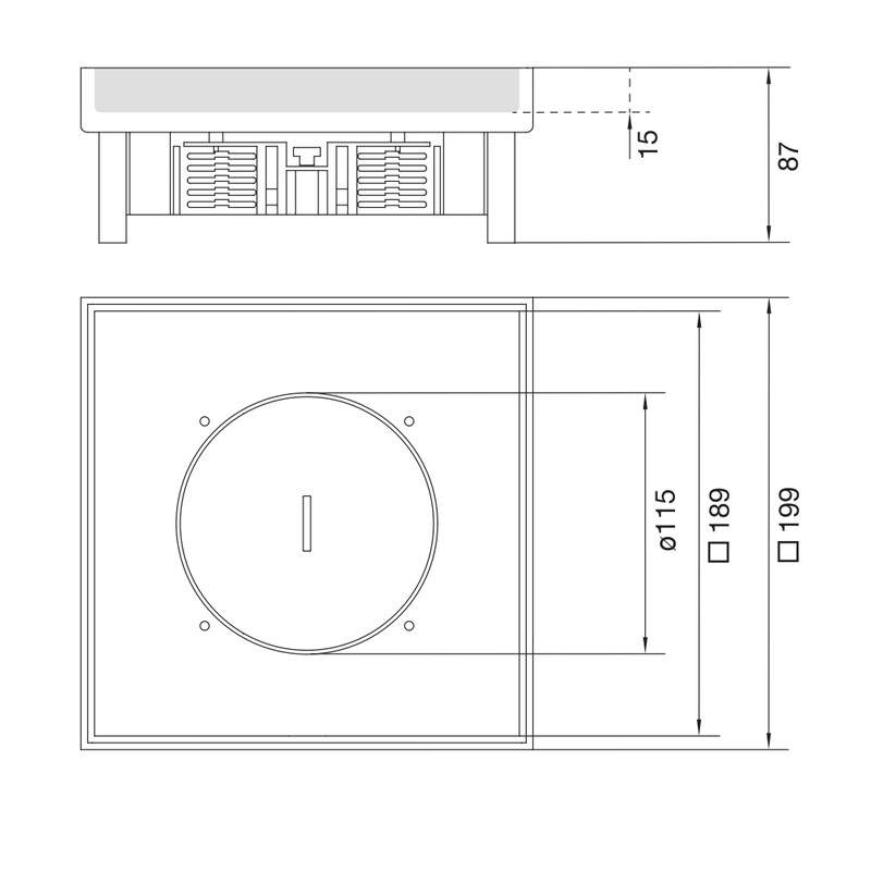 hager Floor box electraplan.ve-ee q06 rst 200x200 tm 15mm 20kn