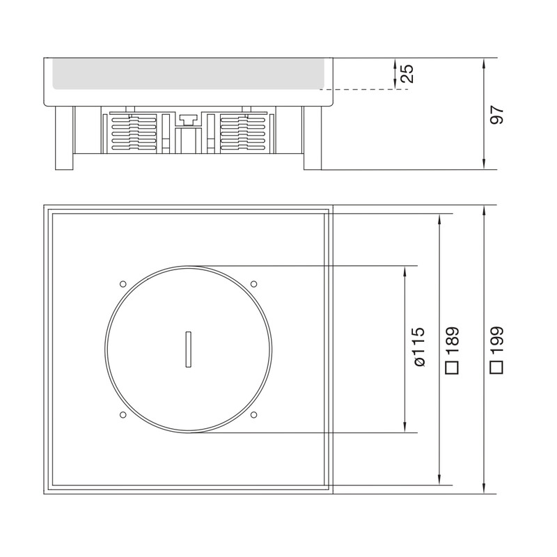 hager Floor box electraplan.ve-ee q06 rst 200x200 tm 25mm 20kn