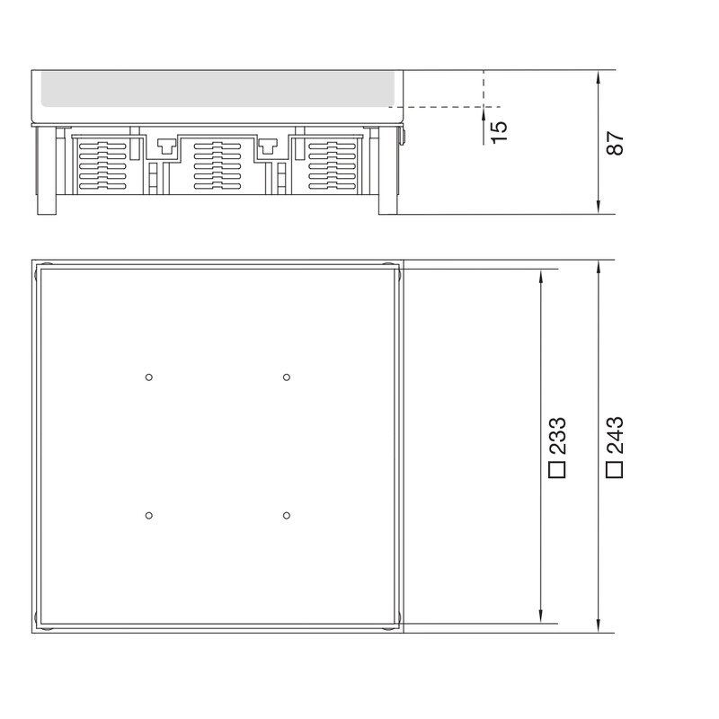 hager Floor box electraplan.ve-ee q12 rst 243x243 bl 15mm 20kn