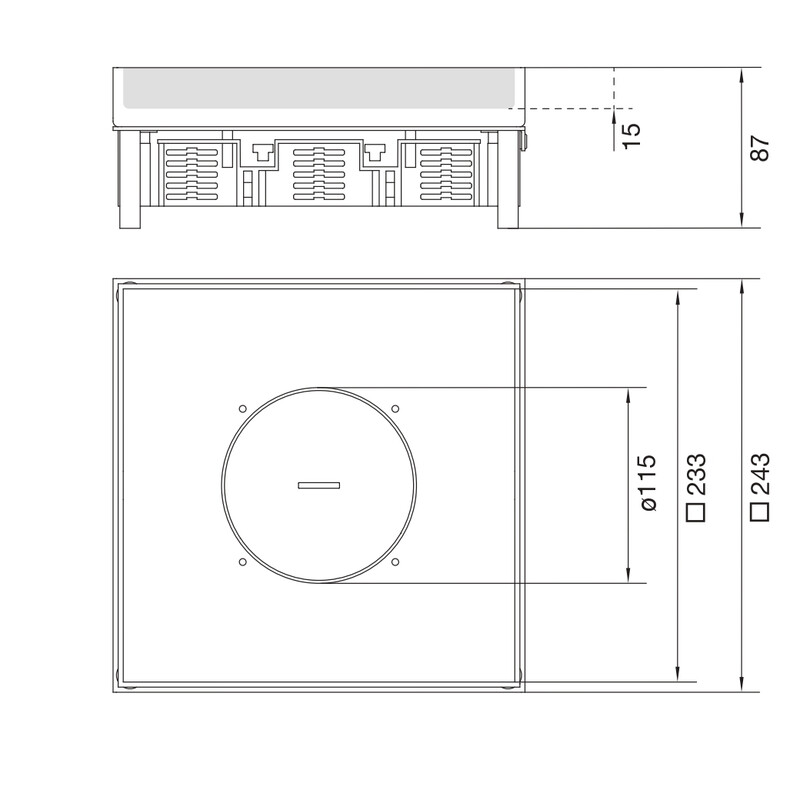 hager Floor box electraplan.ve-ee q12 rst 243x243 tm 15mm 20kn
