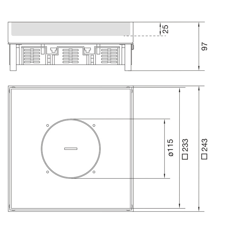 hager Floor box electraplan.ve-ee q12 rst 243x243 tm 25mm 20kn