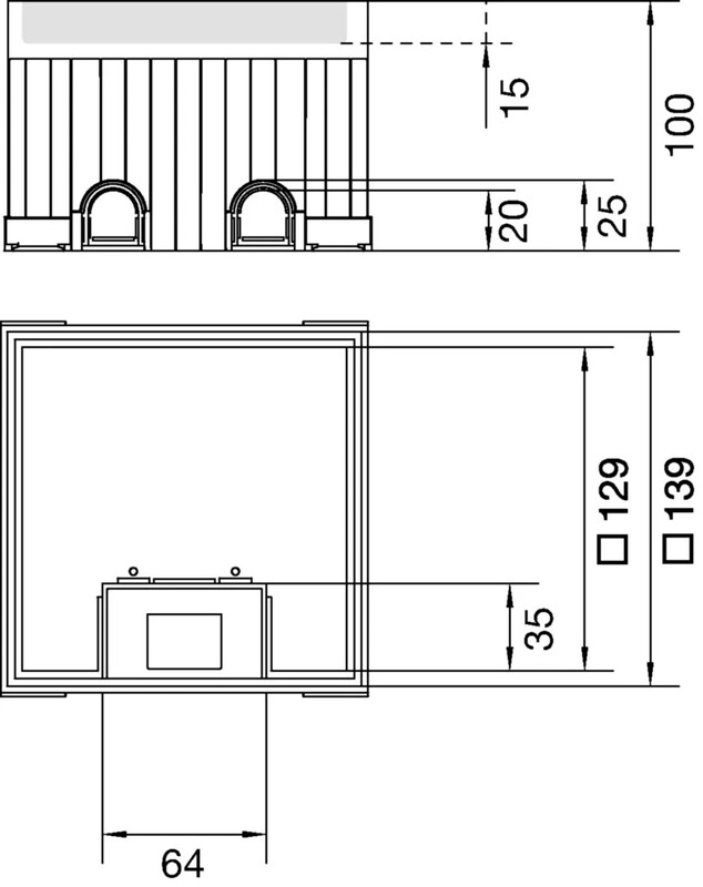 hager Floor box electraplan.ve-ee udkq02 rst 135x135x100