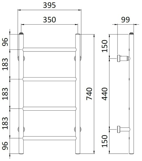 rej design Elektr.handdukstork rej tango e 35744 vu/hn vit