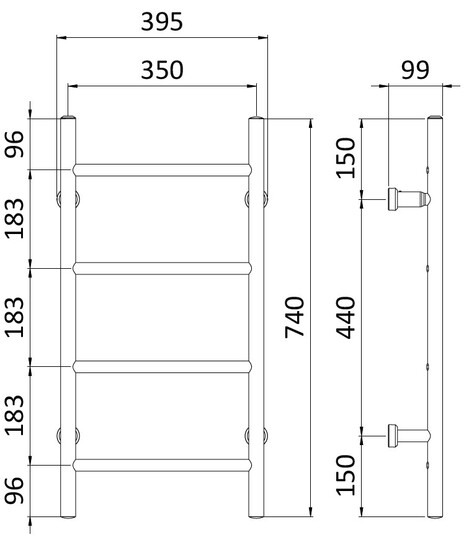 rej design Elektr.handdukstork rej tango e 35744 t vu/hn krom