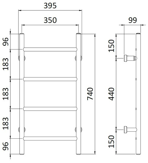 rej design Electr.towel dryer rej tango e 35744 t rt/lb black