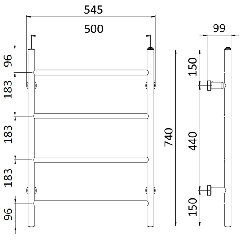 rej design Elektr.handdukstork rej tango e 50744 hu/vn vit