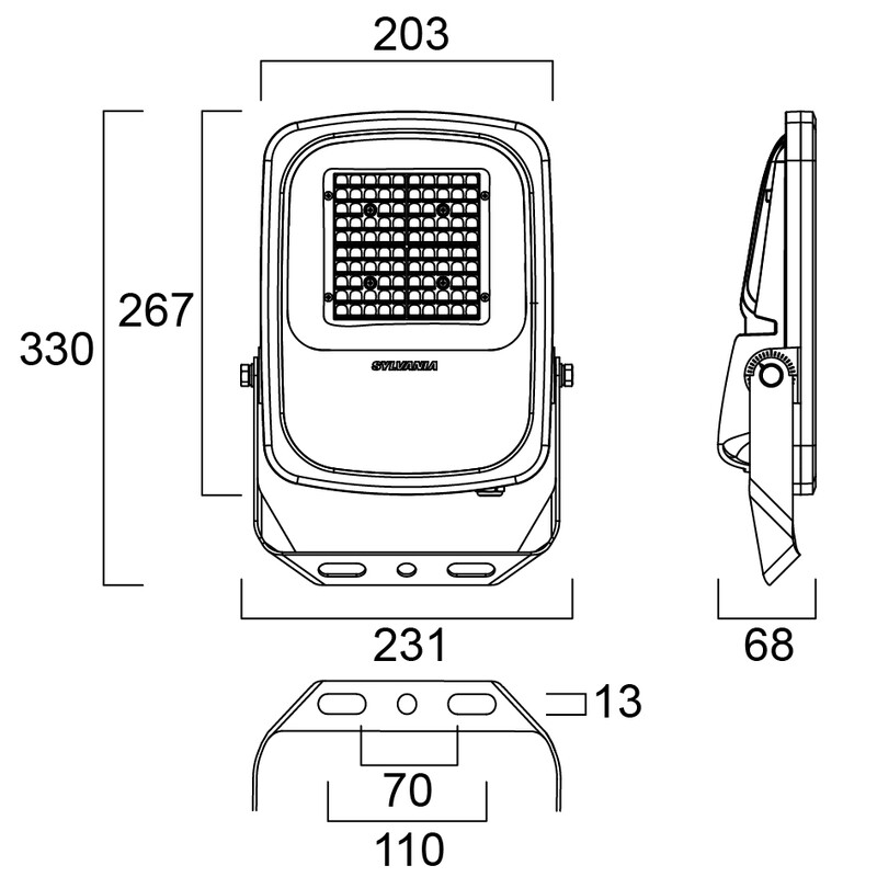 sylvania Floodlight kalani ip66 51w 7klm 830 wb