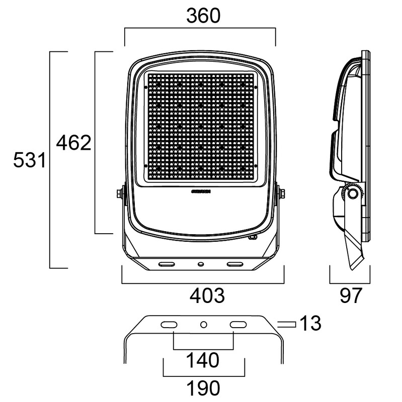 sylvania Floodlight kalani ip66 297w 42klm 840 wb