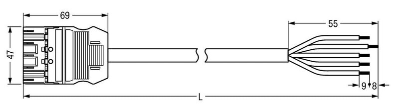 wago Kablage dali hf winsta hane/öppen 5x1.5 mm2, 8m, vit