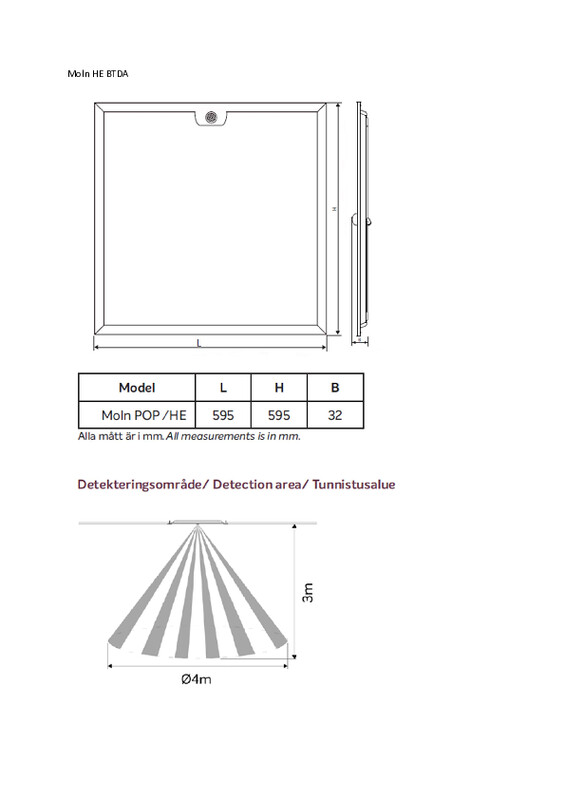 exaktor Tunnistinvalaisin moln he 60x60 5900 mp pir btda