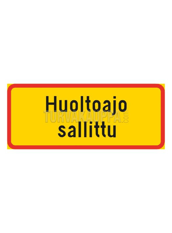VÄGMÄRKE SERVICEKÖRNING TILLÅTEN