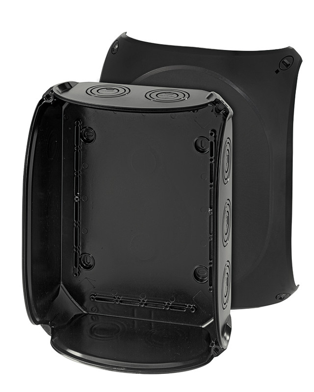 Junction box without clamps, black