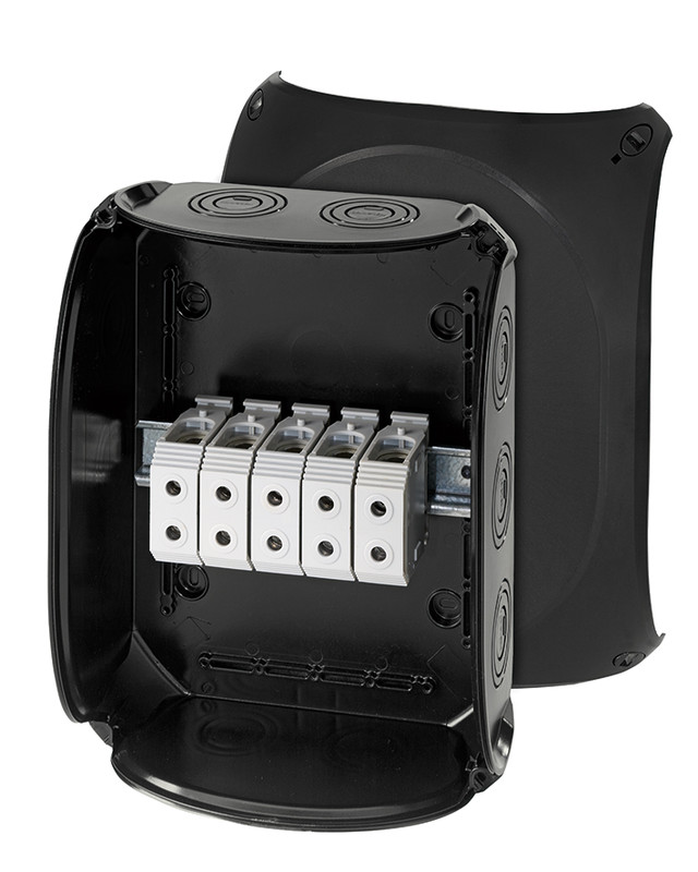 Junction box 5 pol 4mm² black