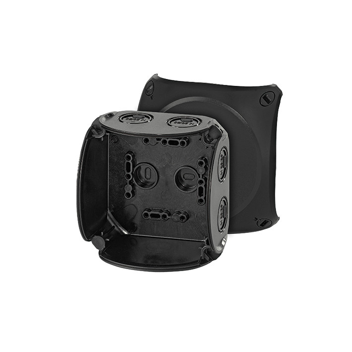 Junction box without clamps, black