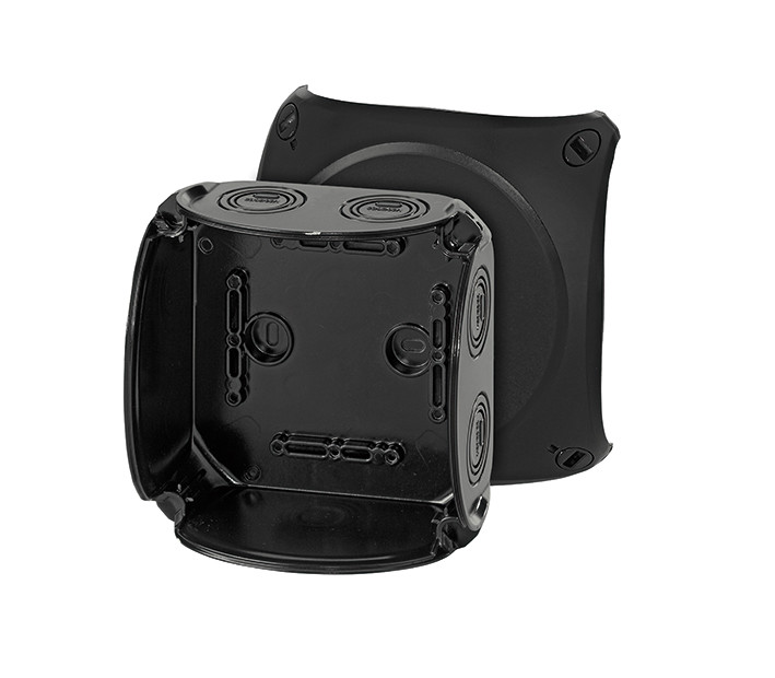 Junction box without clamps, black