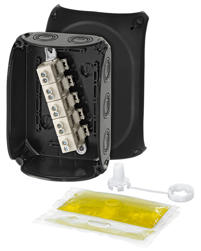 JUNCTION BOX GELFILLED 10MM2 BLACK