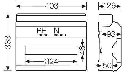hensel Moduulikotelo pinta enyboard kv 9118, ip65, 400vac