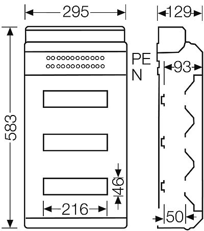 hensel Moduulikotelo pinta enyboard kv pc 9336, ip65, 400vac