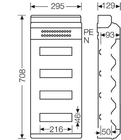 hensel Moduulikotelo pinta enyboard kv pc 9448, ip65, 400vac