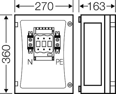 hensel Kahvavarokekotelo pc enystar fp 4211, 690v ac dc, in = 125a