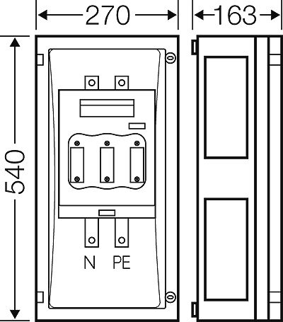 hensel Kahvavarokekotelo pc enystar fp 4312, 690v, in=250a