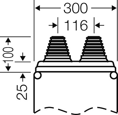 hensel Inlet flange enycase läpivientilaippa 2x kaapelille