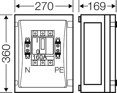 hensel Load break switch in enclosure fp 5216, 160 a kytkin 3-nap.