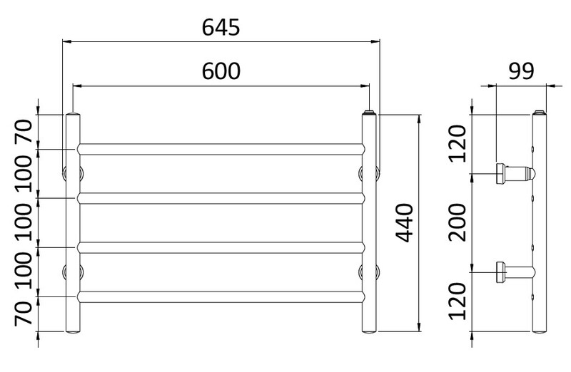rej design Elektr.handdukstork rej largo e 60444 hu/vn vit