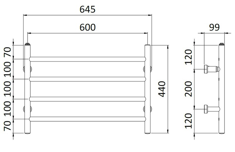 rej design Elektr.handdukstork rej largo e 60444 vu/hn vit