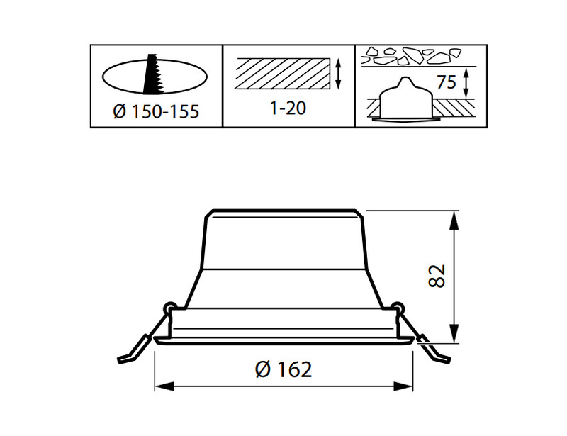 philips Downlight coreline downlight 1150lm 830 d150 dali ugr19