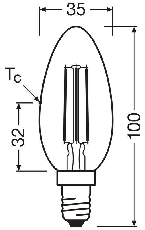 ledvance Candle lamp super-efficient clb 3,8w/827 806lm e14 cl ela