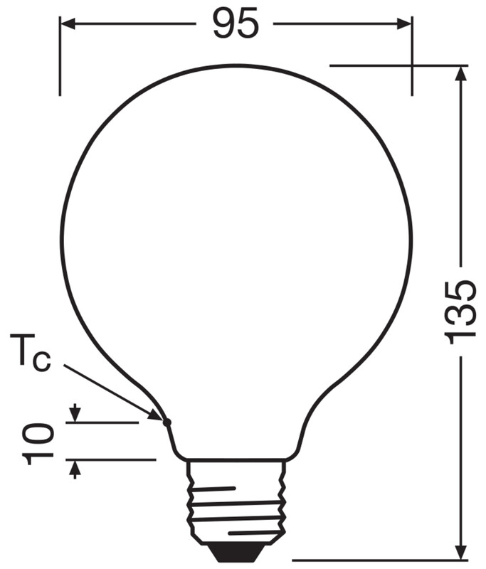 ledvance Led-lamp super-efficient g95 3,8w/827 806lm e27 fr ela