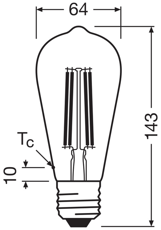 ledvance Sisustuslamppu super-efficient st64 3,8w/827 806lm e27 cl ela