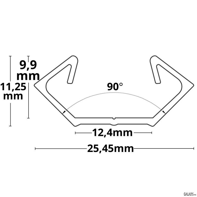 galaxy profiles Valoprofiili/-nauha po23n led kulmaprof. 200cm va