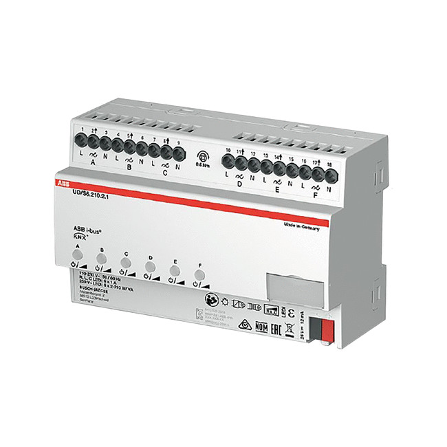 abb Dimmer knx 6x210w 230vac rcl t din